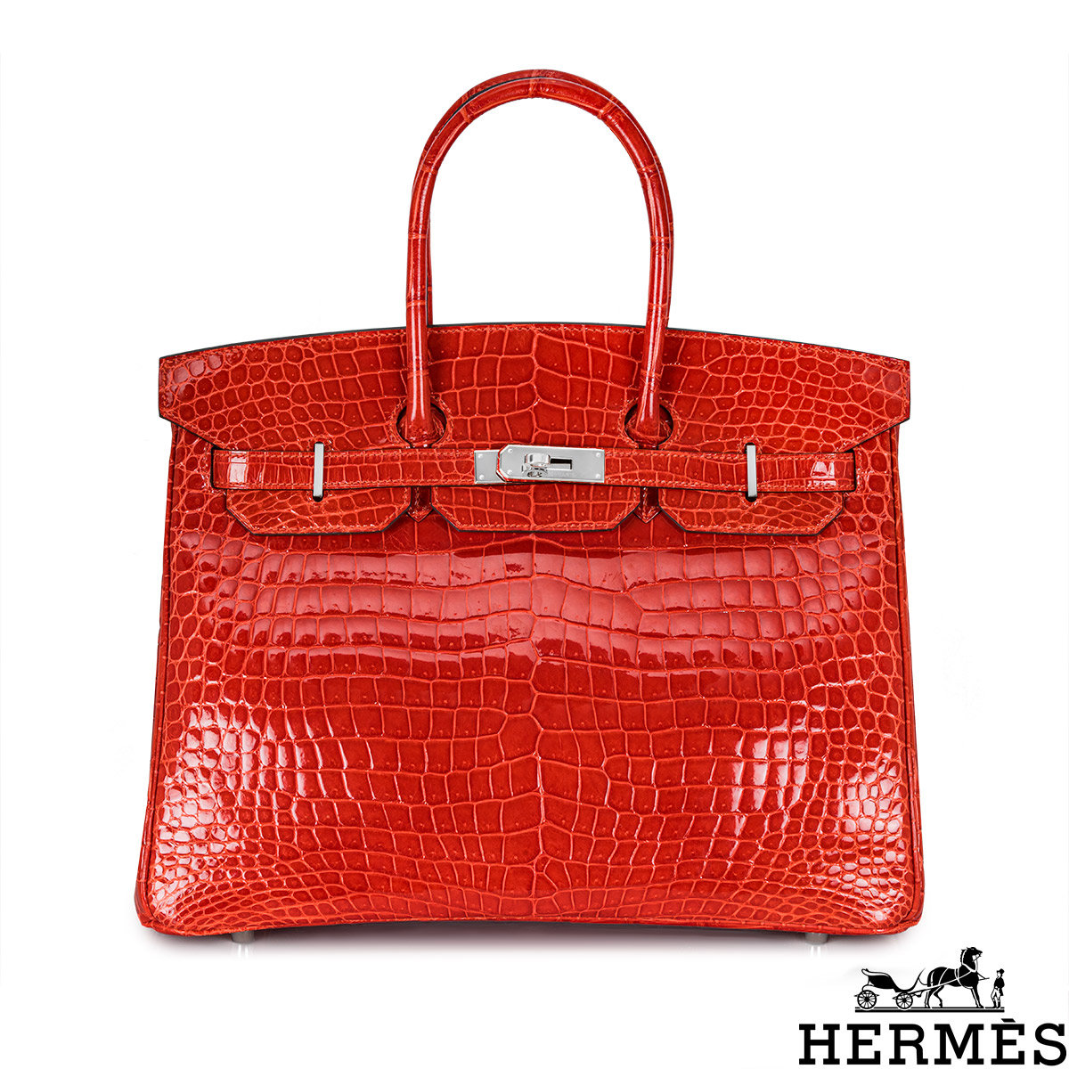 Hermès Birkin 35cm Geranium Porosus Crocodile PHW